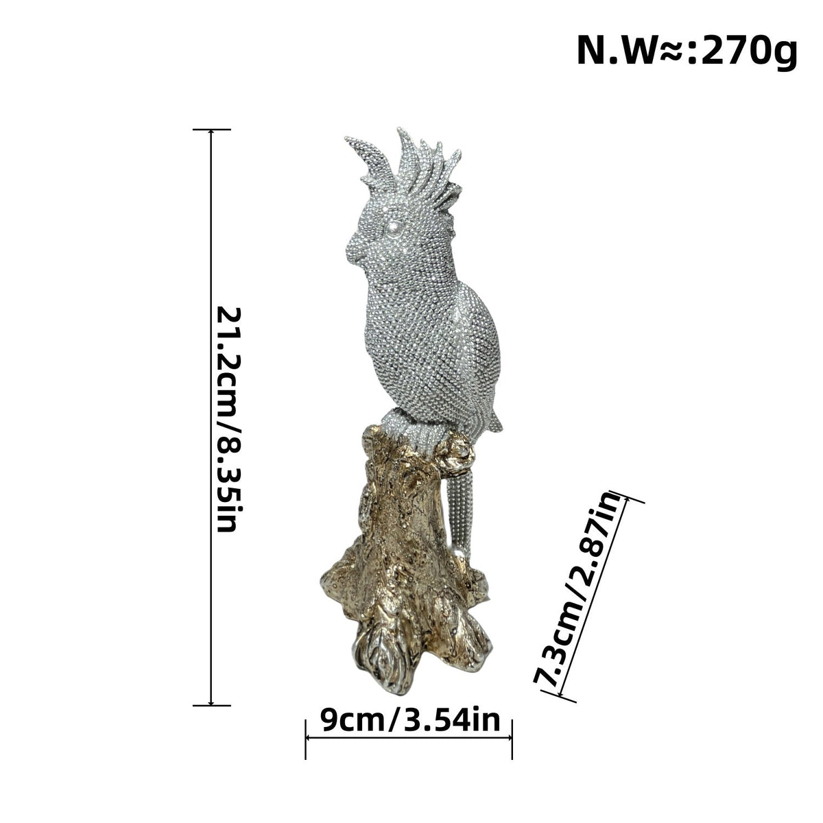 Shiny Parrot Figure on Log | Kelmera