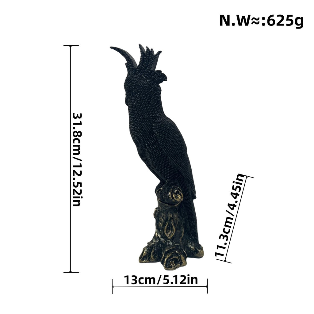 Shiny Parrot Figure on Log | Kelmera