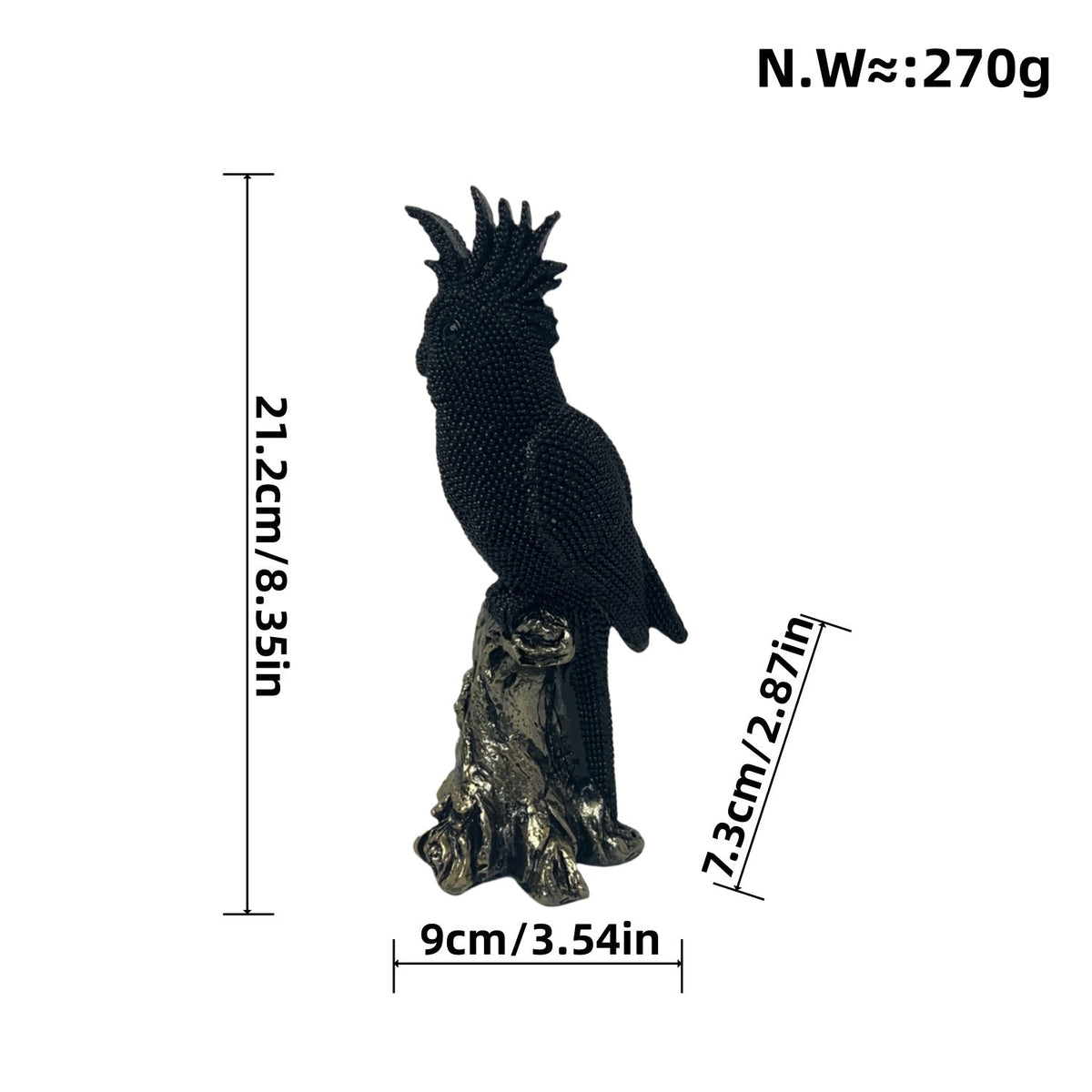 Shiny Parrot Figure on Log | Kelmera