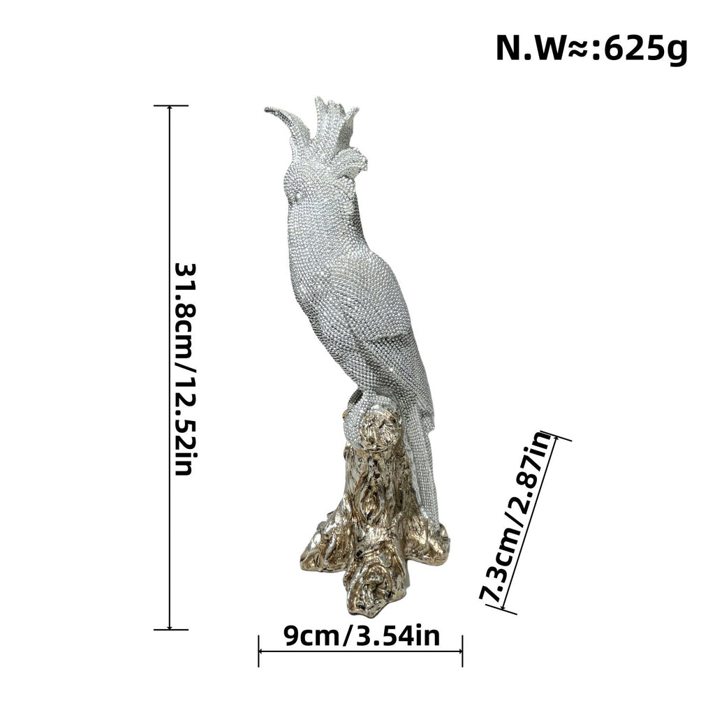 Shiny Parrot Figure on Log | Kelmera