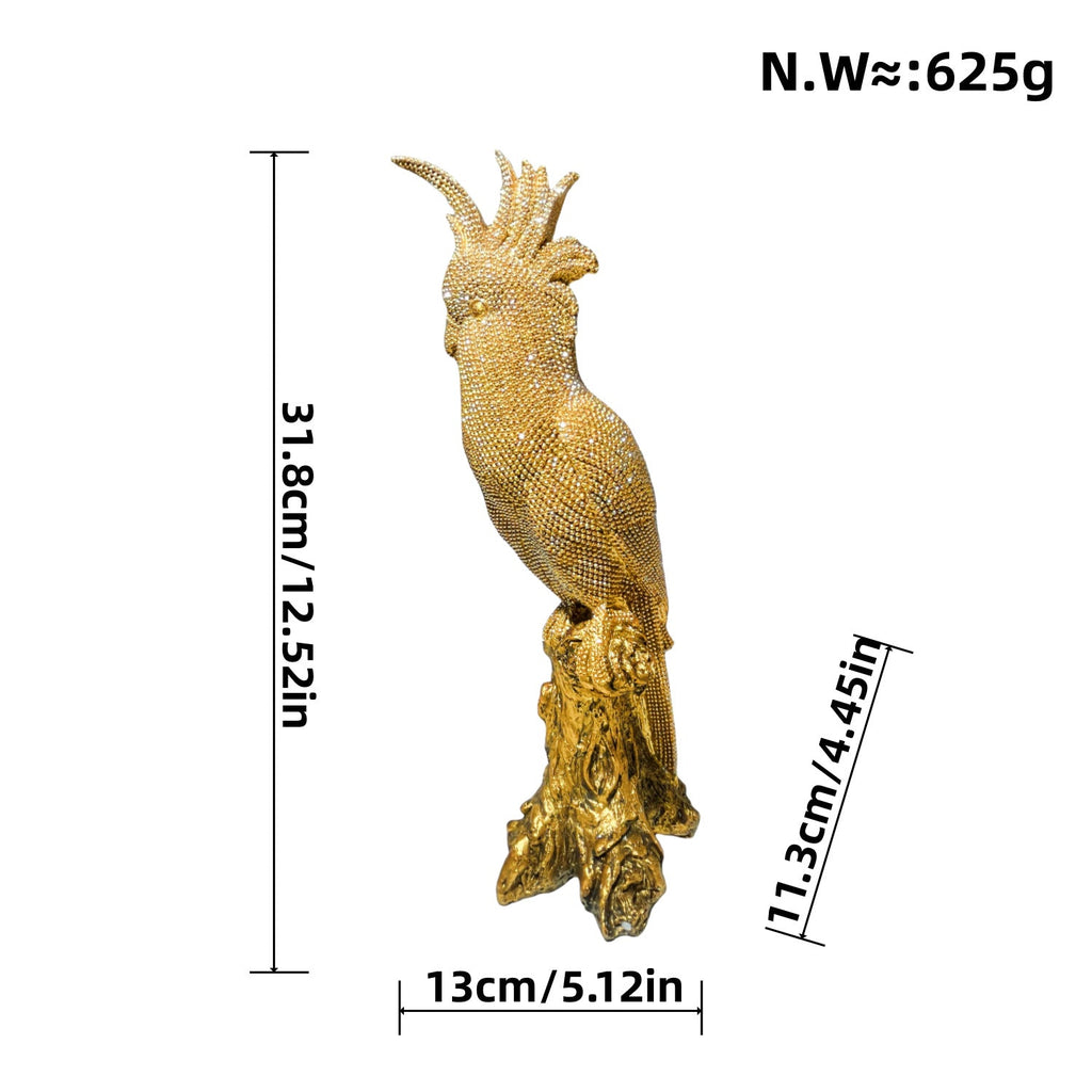 Shiny Parrot Figure on Log | Kelmera