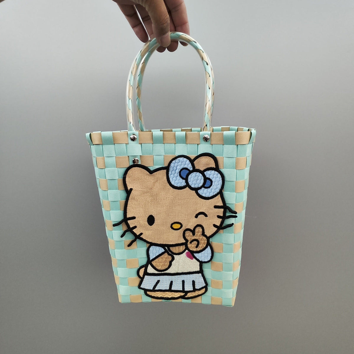 Shopping Bag Black Lilac White | Kelmera