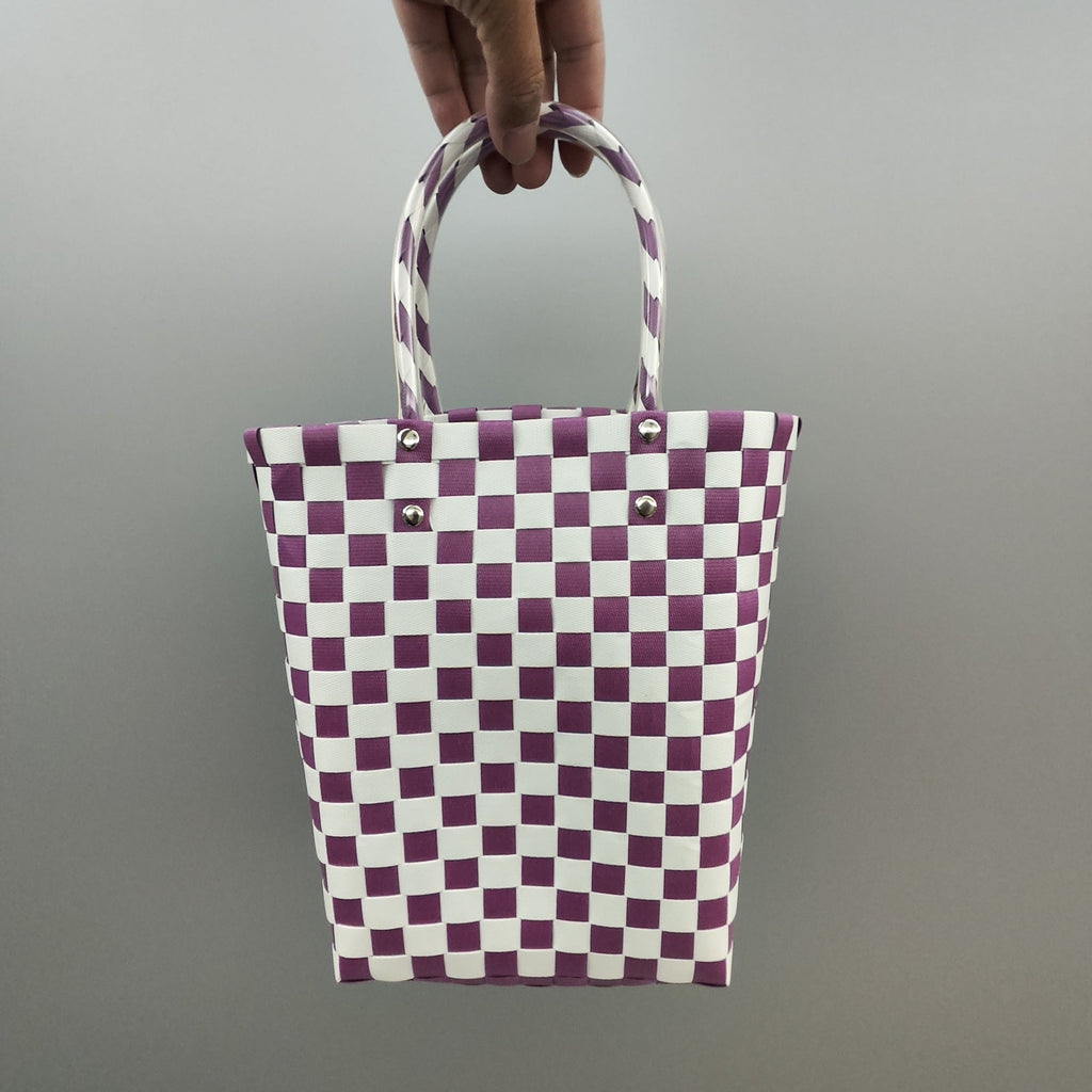 Shopping Bag Black Lilac White | Kelmera