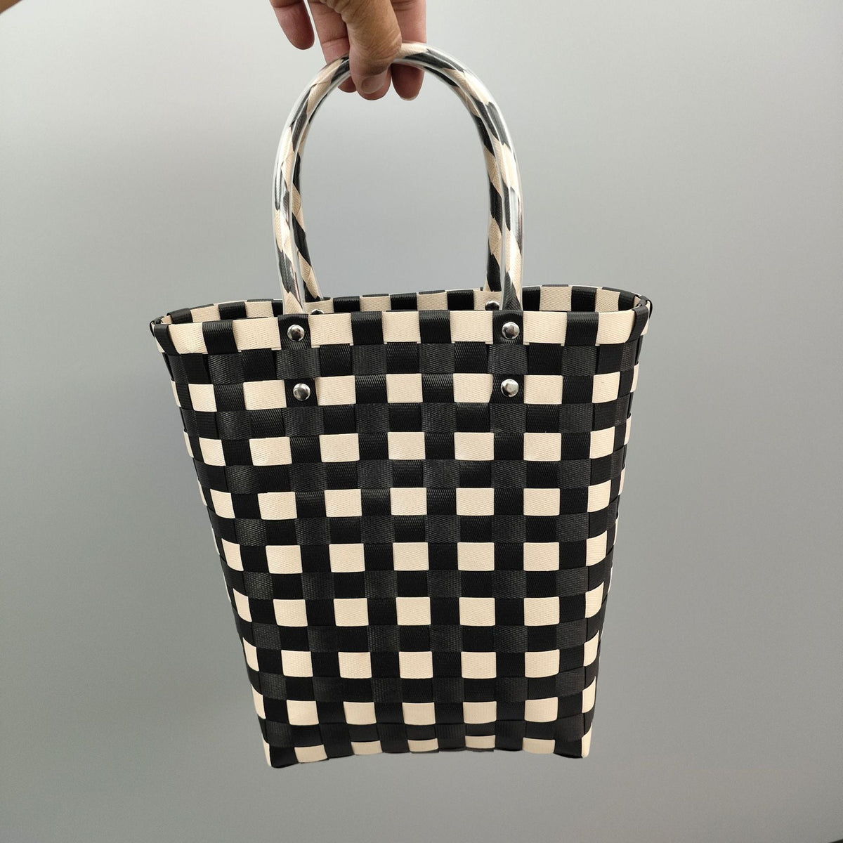 Shopping Bag Black Lilac White | Kelmera
