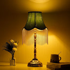 Silk Fringed Empire-Style Table Lamp with Bead Tassel Shade | Kelmera