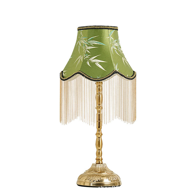 Silk Fringed Empire-Style Table Lamp with Bead Tassel Shade | Kelmera