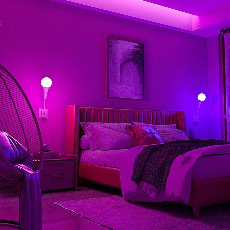 Smart RGB LED Bulb with Infrared Remote Control and Swiveling Socket Adapter | Kelmera