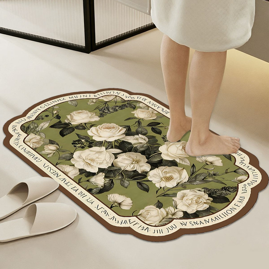 Soft Floral-Patterned Comfort Bath Mat | Kelmera