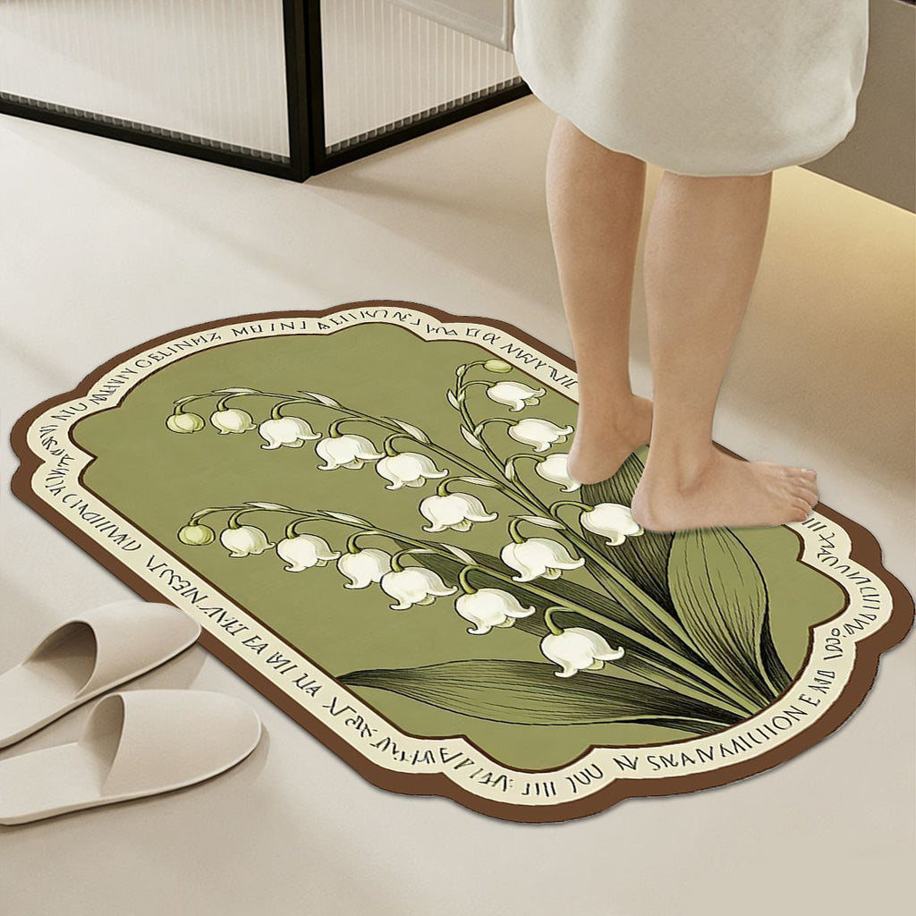 Soft Floral-Patterned Comfort Bath Mat | Kelmera