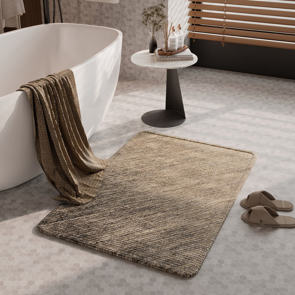 Soft Linen Textured Bathroom Mat | Kelmera