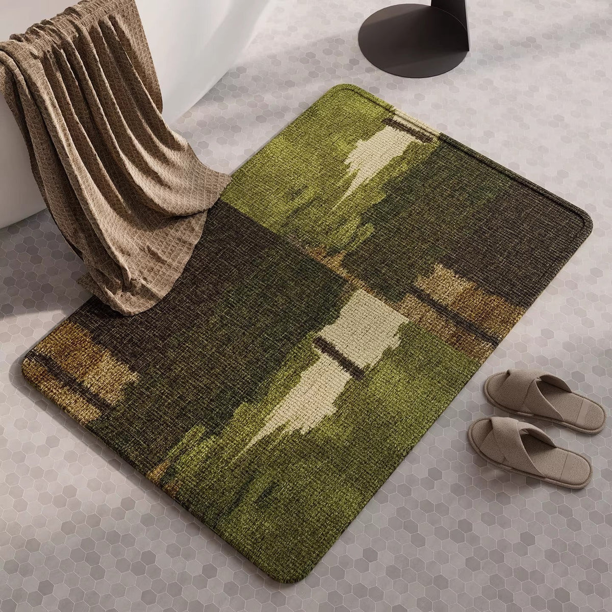Soft Linen Textured Bathroom Mat | Kelmera