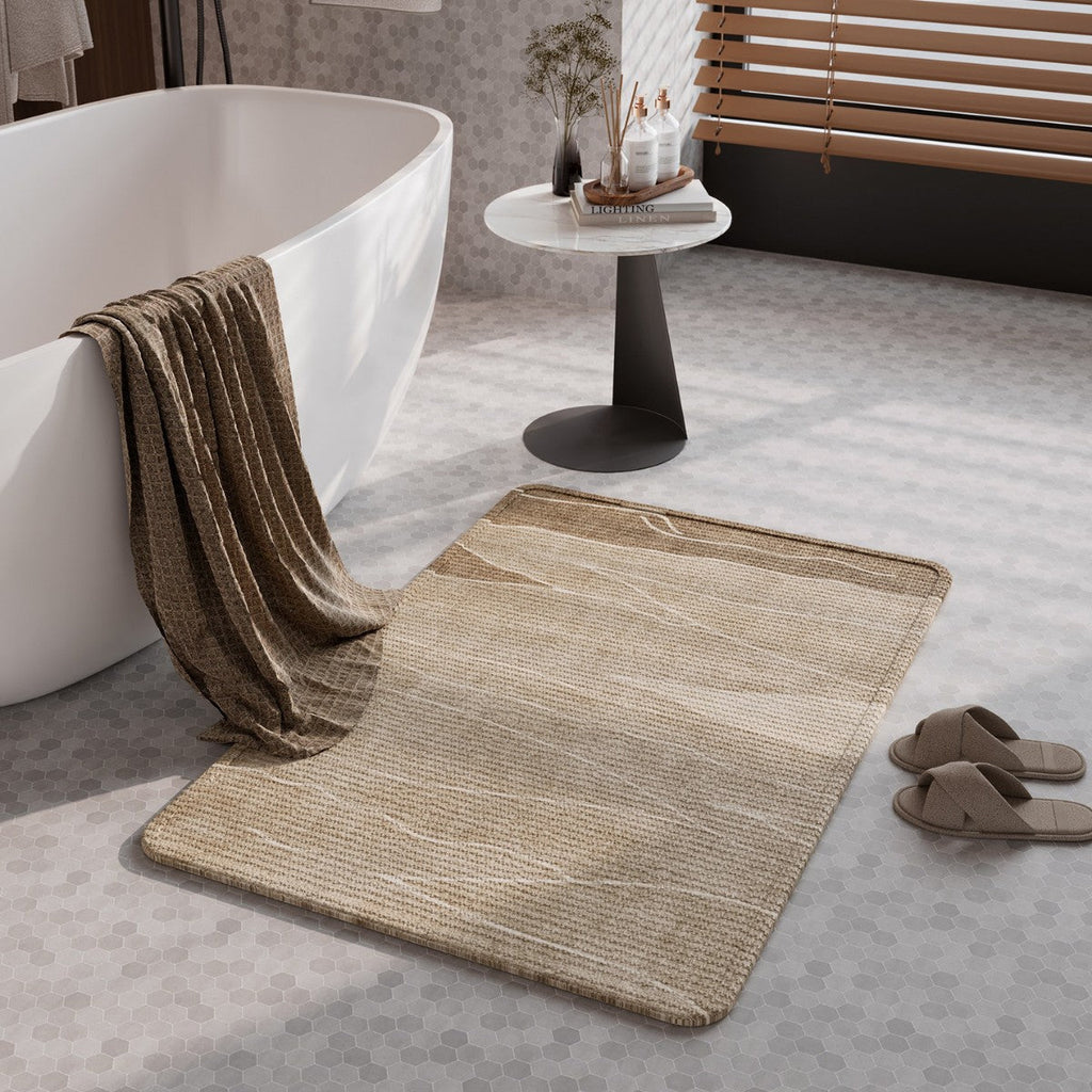 Soft Linen Textured Bathroom Mat | Kelmera