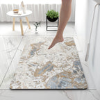 Soft Print Abstract Marble Bath Mat | Kelmera