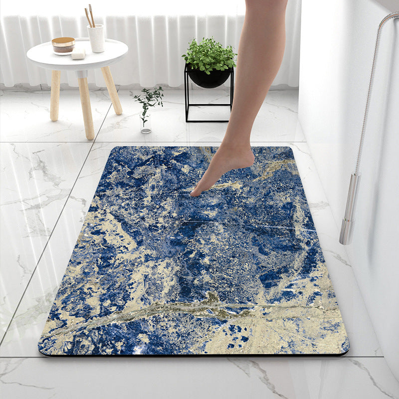 Soft Print Abstract Marble Bath Mat | Kelmera