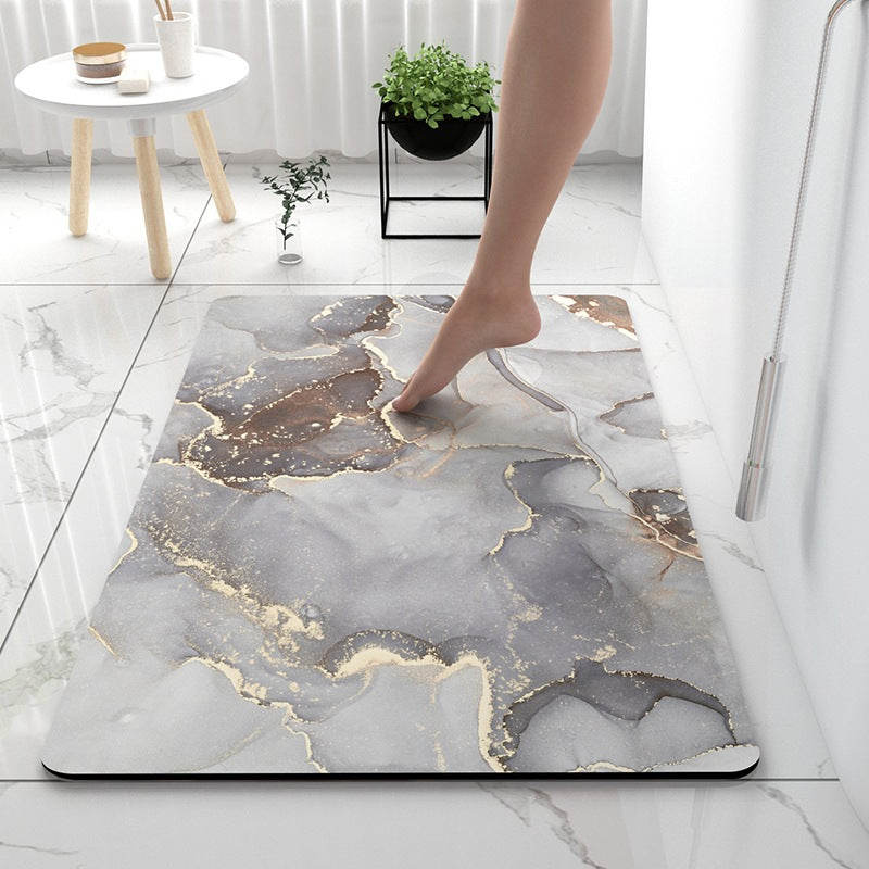 Soft Print Abstract Marble Bath Mat | Kelmera