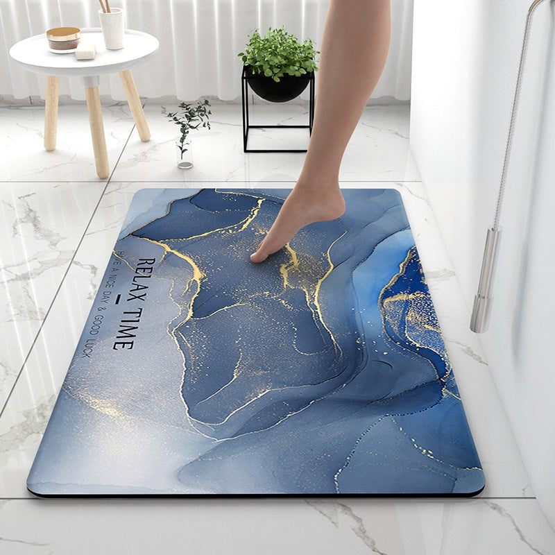 Soft Print Abstract Marble Bath Mat | Kelmera