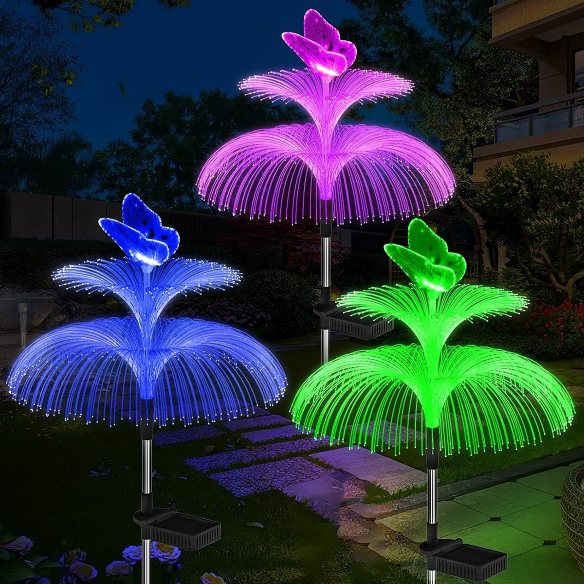 Solar Fiber Optic Butterfly Garden Stake Light | Kelmera