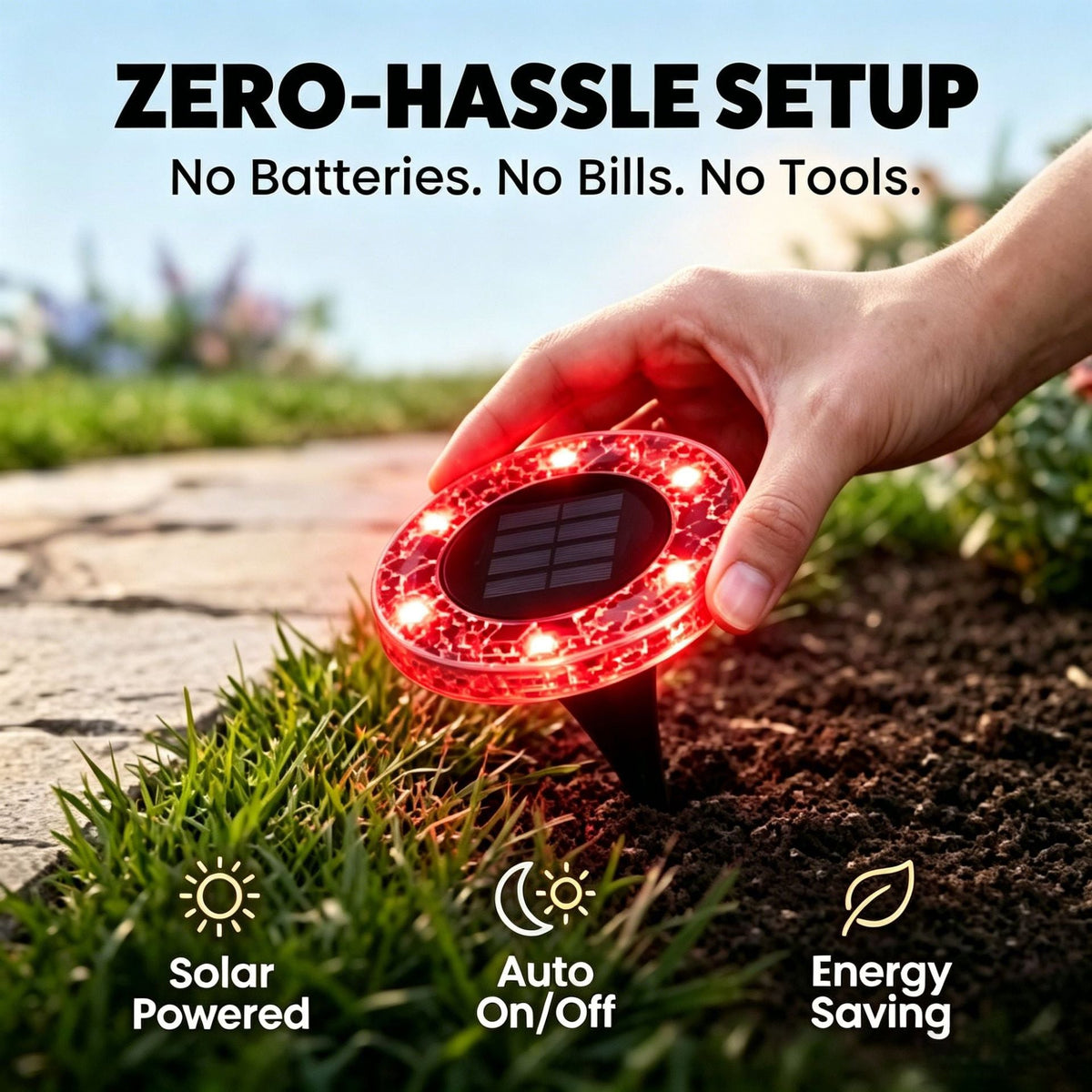Solar Mosaic Glass Garden Path LED Spotlights | Kelmera