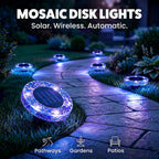 Solar Mosaic Glass Garden Path LED Spotlights | Kelmera