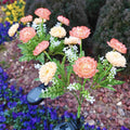 Solar-Powered Decorative Garden Stele with Lifelike Ranunculus Bouquet | Kelmera