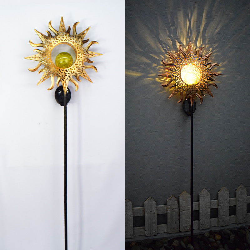 Solar-Powered Filigree Crescent Stake Lantern | Kelmera