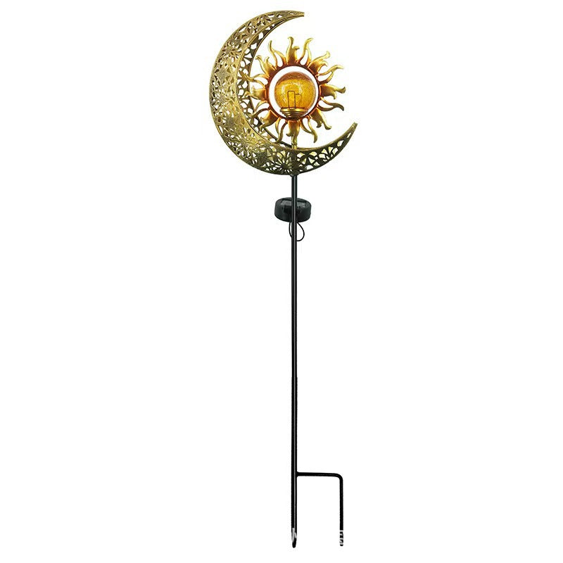 Solar-Powered Filigree Crescent Stake Lantern | Kelmera