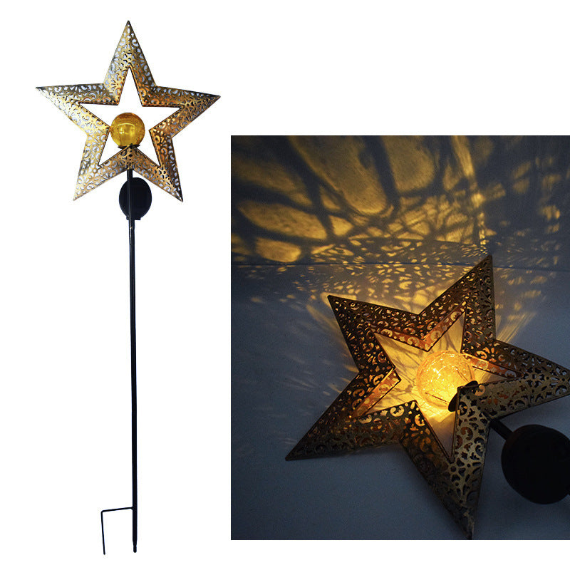Solar-Powered Filigree Crescent Stake Lantern | Kelmera