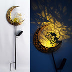 Solar-Powered Filigree Crescent Stake Lantern | Kelmera