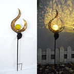 Solar-Powered Filigree Crescent Stake Lantern | Kelmera