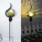 Solar-Powered Filigree Crescent Stake Lantern | Kelmera