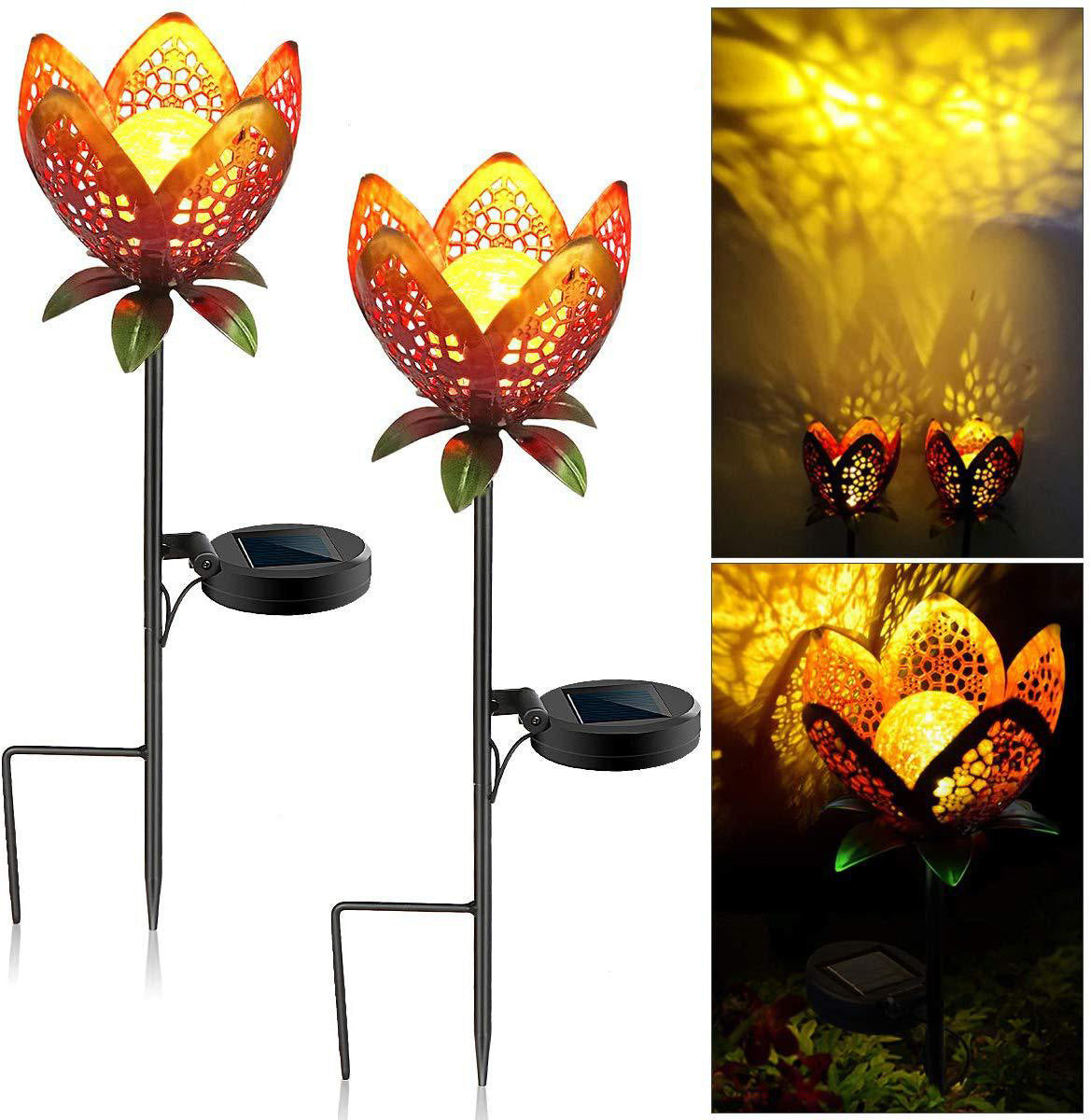 Solar-Powered Filigree Crescent Stake Lantern | Kelmera