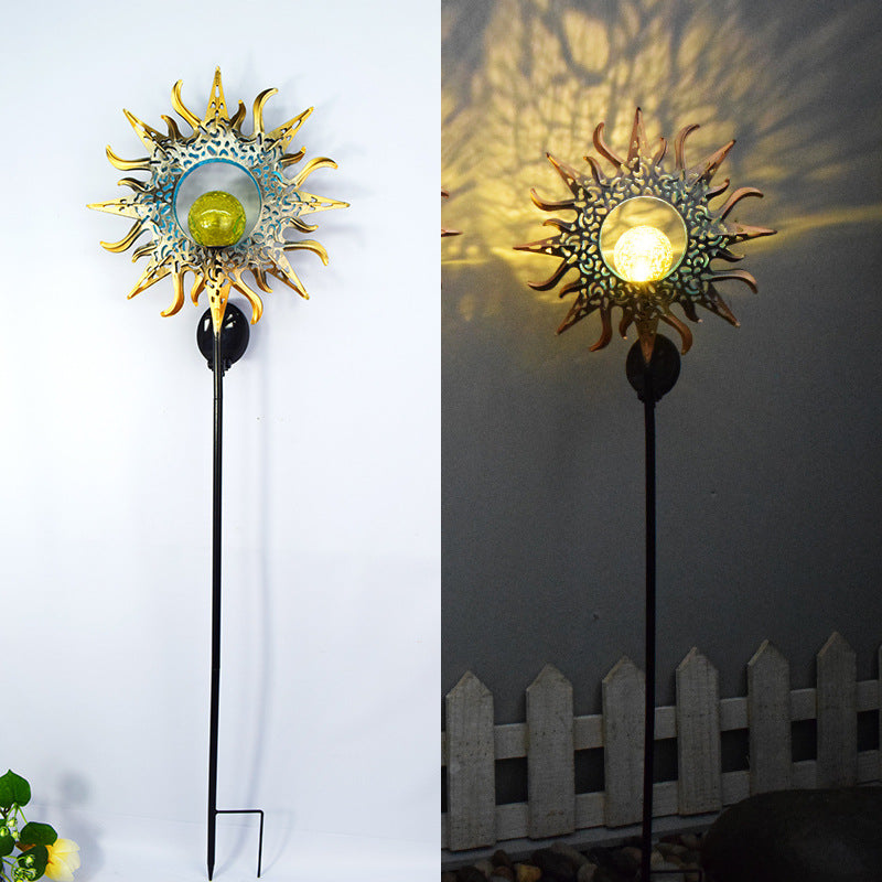 Solar-Powered Filigree Crescent Stake Lantern | Kelmera