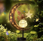 Solar-Powered Filigree Crescent Stake Lantern | Kelmera