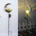 Solar-Powered Filigree Crescent Stake Lantern | Kelmera