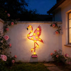 Solar-Powered Flamingo LED Garden Stake Light with Flower Accent Lamps | Kelmera