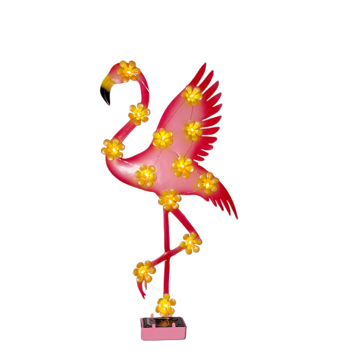 Solar-Powered Flamingo LED Garden Stake Light with Flower Accent Lamps | Kelmera