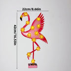 Solar-Powered Flamingo LED Garden Stake Light with Flower Accent Lamps | Kelmera