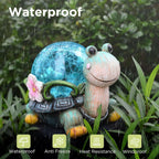 Solar-Powered Garden Gnome Sculpture with Integrated LED Fairy Lights and Turtle Pot | Kelmera