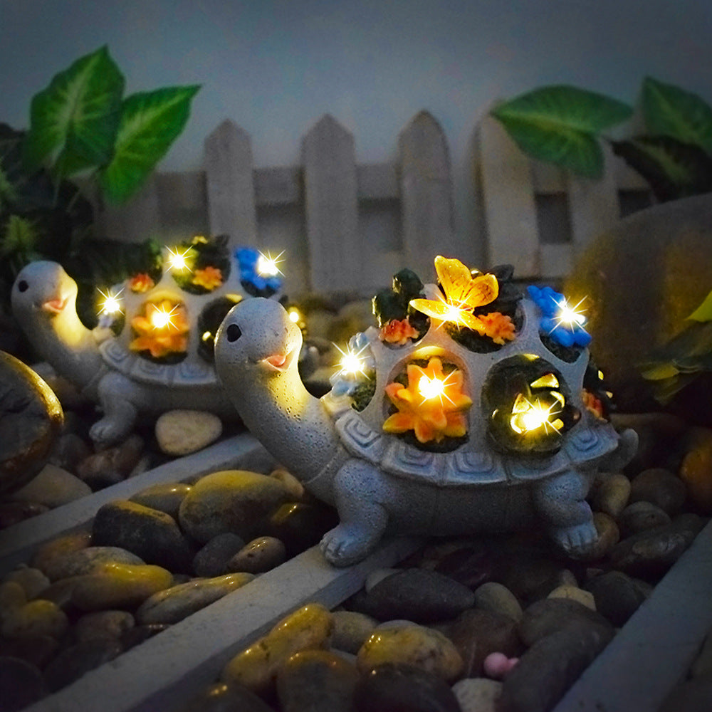 Solar-Powered Garden Gnome Sculpture with Integrated LED Fairy Lights and Turtle Pot | Kelmera
