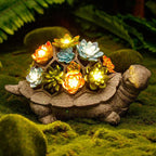 Solar-Powered Garden Gnome Sculpture with Integrated LED Fairy Lights and Turtle Pot | Kelmera