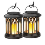 Solar-Powered Hanging LED Lantern Set with Flickering Flameless Candle and Metal Clip Hook | Kelmera
