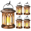 Solar-Powered Hanging LED Lantern Set with Flickering Flameless Candle and Metal Clip Hook | Kelmera