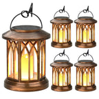 Solar-Powered Hanging LED Lantern Set with Flickering Flameless Candle and Metal Clip Hook | Kelmera