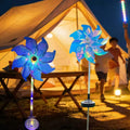Solar-Powered LED Iridescent Flower Windmill Garden Stake | Kelmera