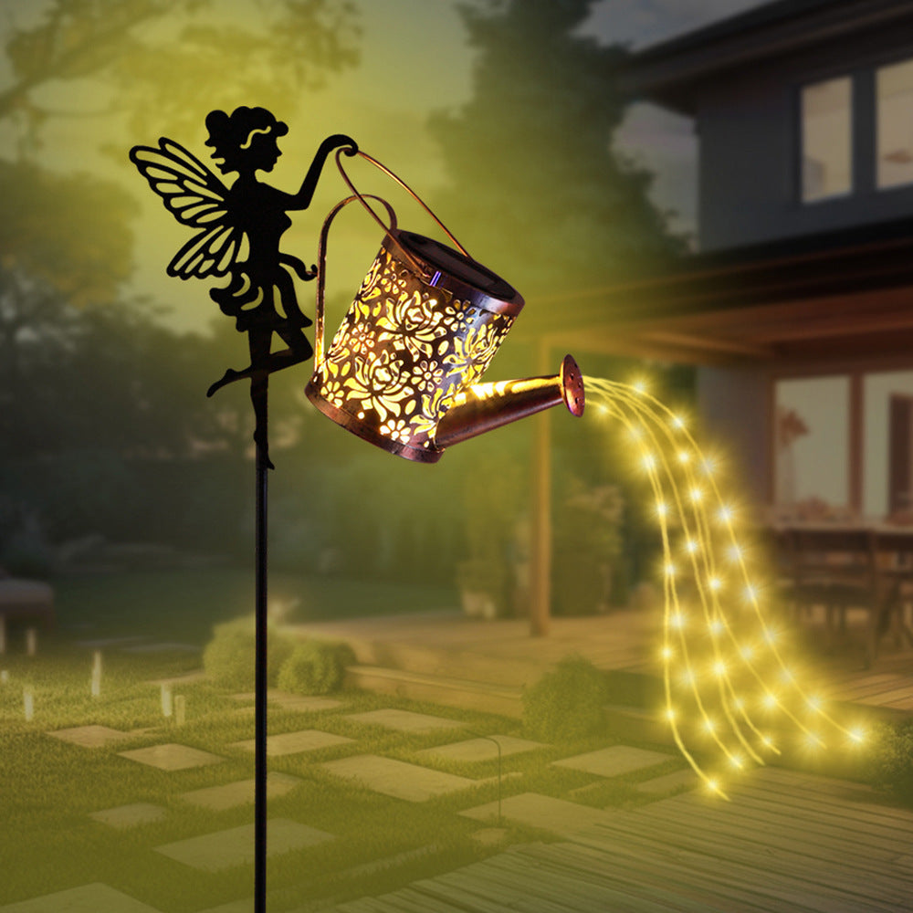 Solar Watering Can Fairy Garden Stake Light | Kelmera