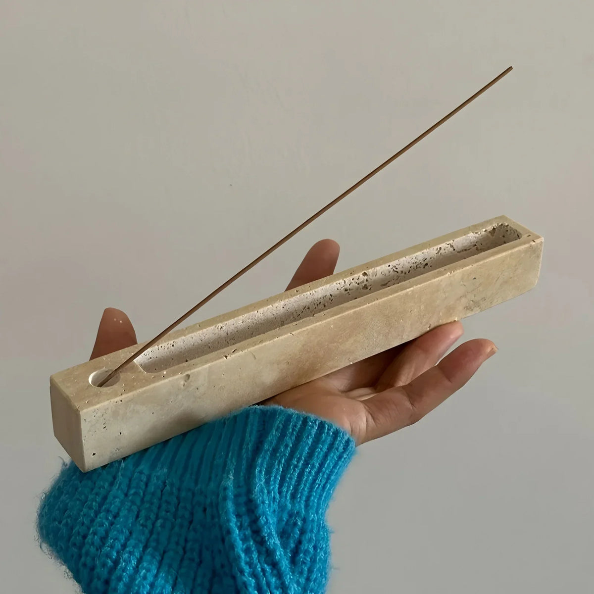 Solvessa Travertine Incense Tray