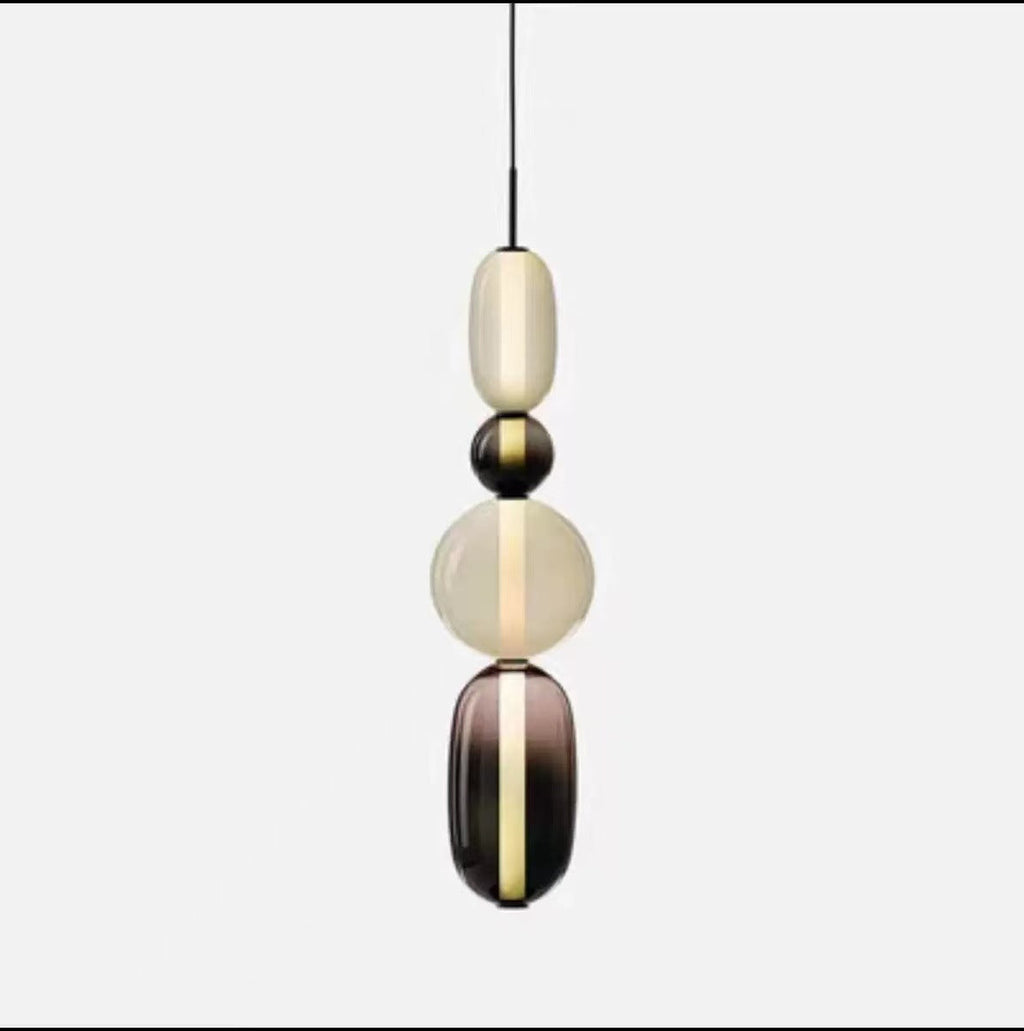 Stacked Orb Glass Pendant with Mixed Surface | Kelmera