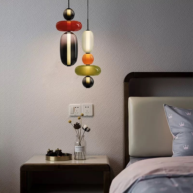 Stacked Orb Glass Pendant with Mixed Surface | Kelmera