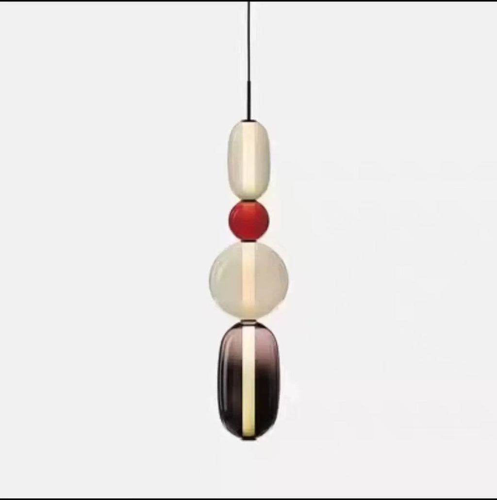 Stacked Orb Glass Pendant with Mixed Surface | Kelmera