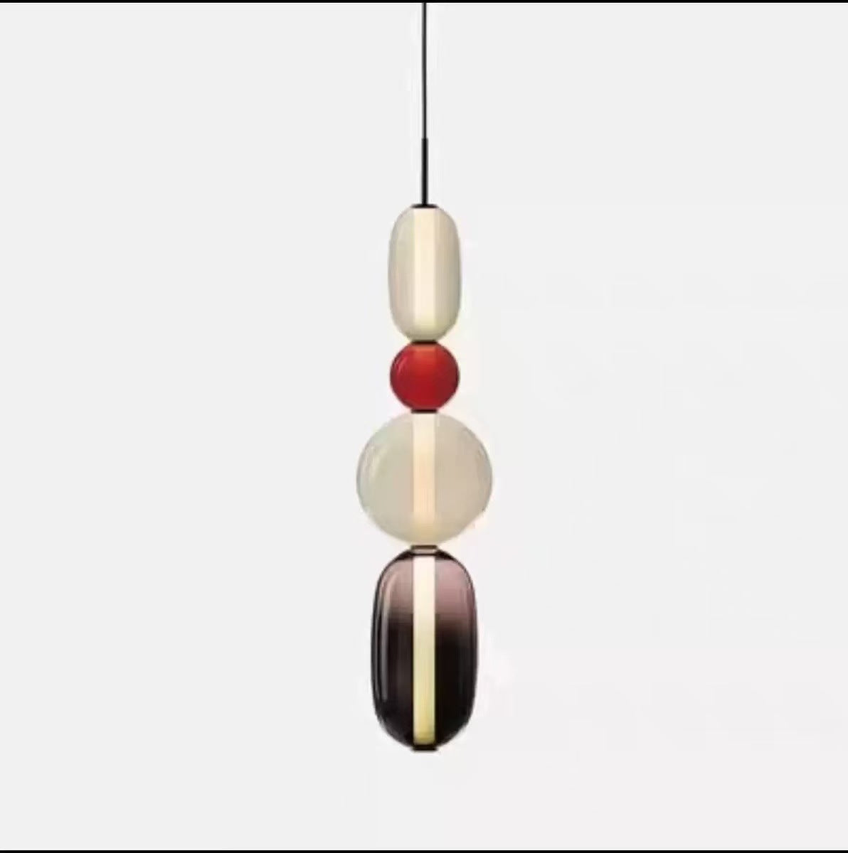 Stacked Orb Glass Pendant with Mixed Surface | Kelmera